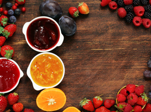 Assortment of jams from different berries
